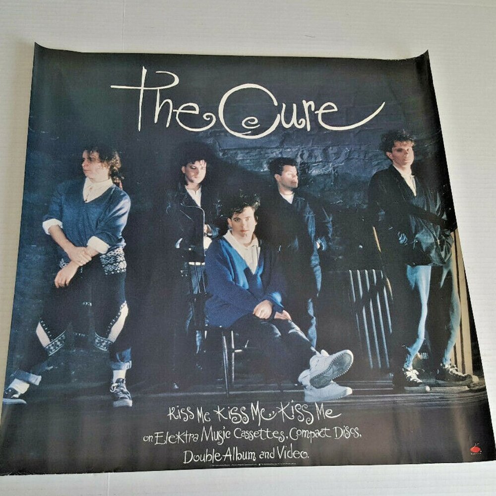 THE CURE POSTER Kiss Me Kiss Me Kiss Me 24" X 24" 1987 Promo Only
